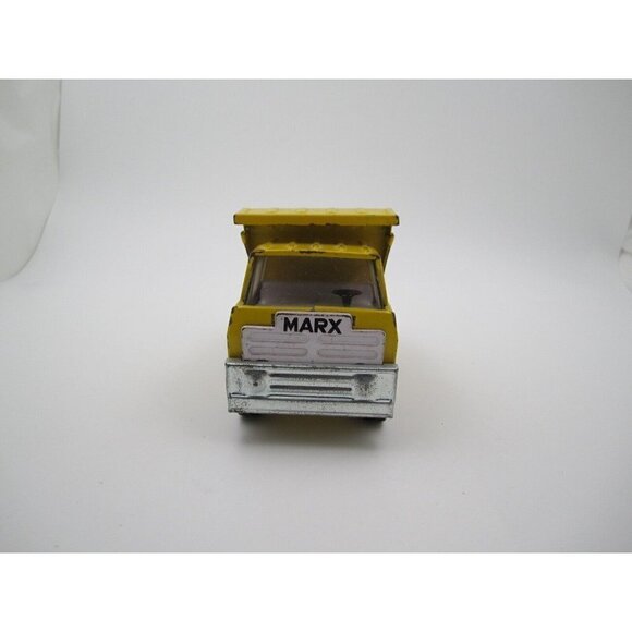 Vtg Louis Marx Metal Yellow Dump Truck Toy (Made in Japan) - Picture 3 of 10